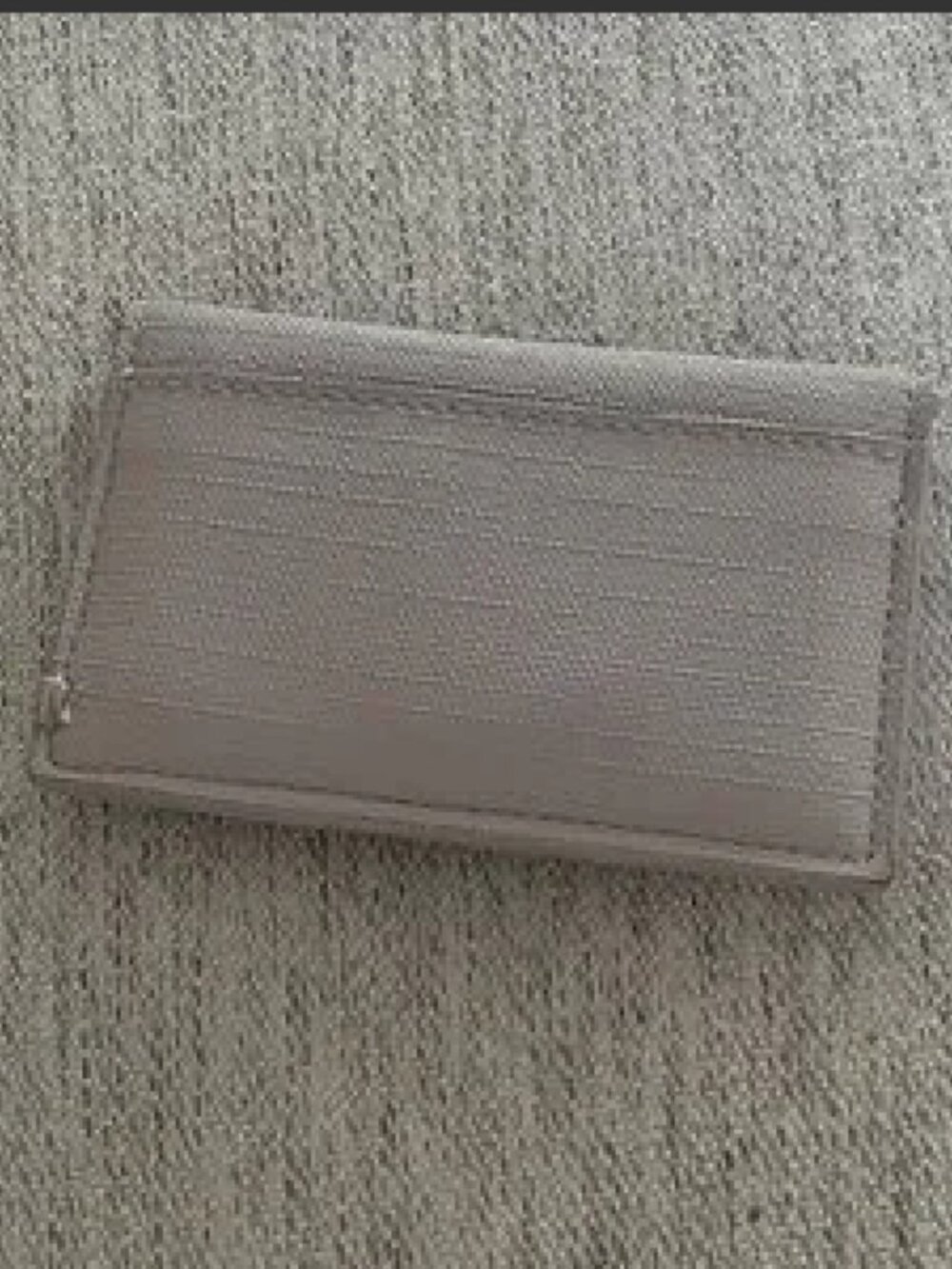 Dagne Dover Pebbled Leather Card Case Wallet Taupe Gray Envelope - Picture 4 of 4